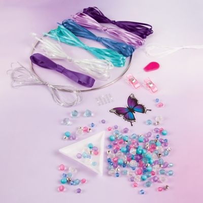 Image showing  DIY Dreamcatcher Kit, Purple Pink Blue Butterfly, All-in-One DIY Kit, 175 pc.