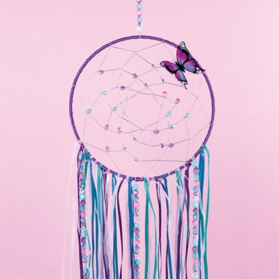Image showing  DIY Dreamcatcher Kit, Purple Pink Blue Butterfly, All-in-One DIY Kit, 175 pc.