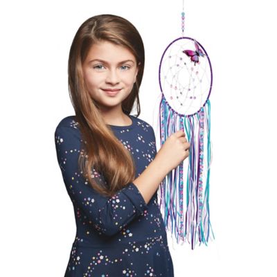 Image showing  DIY Dreamcatcher Kit, Purple Pink Blue Butterfly, All-in-One DIY Kit, 175 pc.