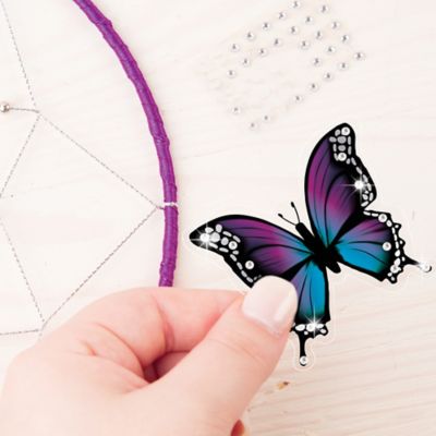 Image showing 6 th Make It Real DIY Dreamcatcher Kit, Purple Pink Blue Butterfly, All-in-One DIY Kit, 175 pc.