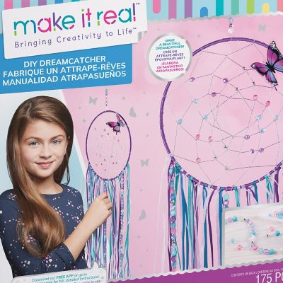 Image showing 7 th Make It Real DIY Dreamcatcher Kit, Purple Pink Blue Butterfly, All-in-One DIY Kit, 175 pc.