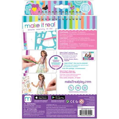 Image showing  Fashion Design Sketchbook Blooming Creativity, Includes 90 Stickers and Stencils