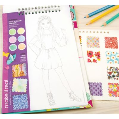 Image showing  Fashion Design Sketchbook Blooming Creativity, Includes 90 Stickers and Stencils