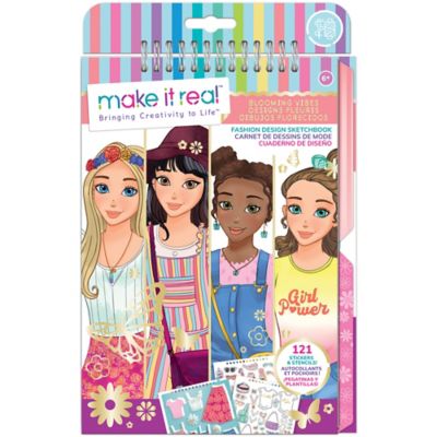 Make It Real Fashion Design Sketchbook: Blooming Vibes - Includes 121 Stickers & Stencils, 3209