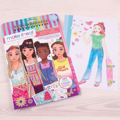 Image showing  Fashion Design Sketchbook Blooming Vibes, Includes 121 Stickers and Stencils