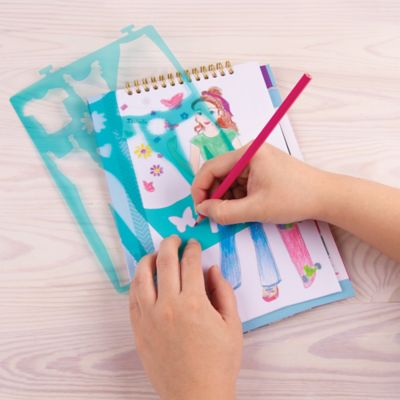 Image showing  Fashion Design Sketchbook Blooming Vibes, Includes 121 Stickers and Stencils