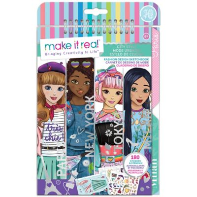 Make It Real Fashion Design Sketchbook: City Style - Includes 180 Stickers & Stencils, 3207