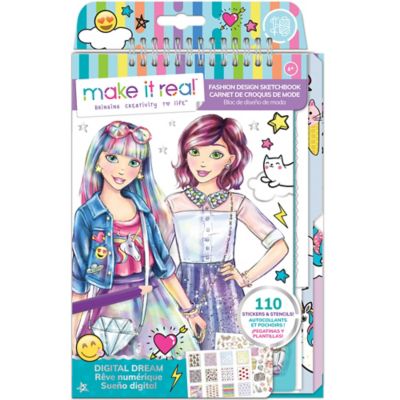 Make It Real Fashion Design Sketchbook: Digital Dream, Includes 110 Stickers and Stencils