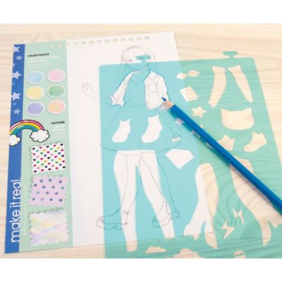 Image showing  Fashion Design Sketchbook: Digital Dream, Includes 110 Stickers and Stencils