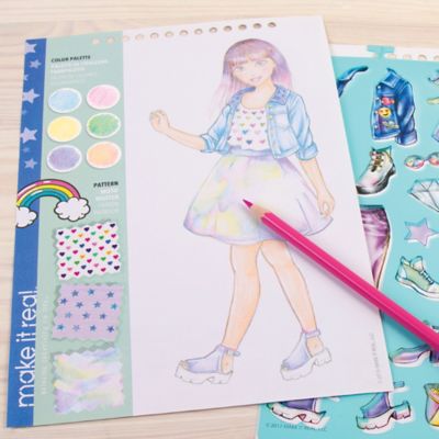 Image showing  Fashion Design Sketchbook: Digital Dream, Includes 110 Stickers and Stencils