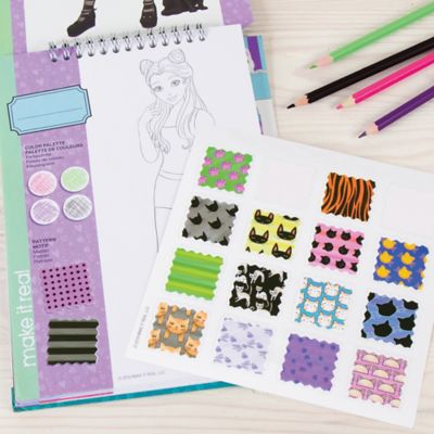 Image showing  Fashion Design Sketchbook Pretty Kitty, Includes 115 Stickers and Stencils