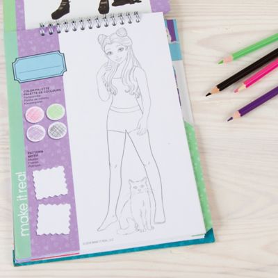 Image showing  Fashion Design Sketchbook Pretty Kitty, Includes 115 Stickers and Stencils