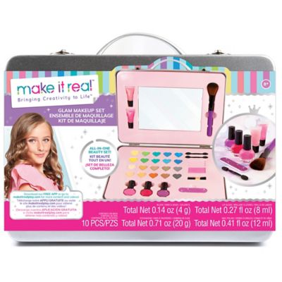 Make It Real Glam Makeup Set, Travel Hard Case, Tweens & Girls', All-in-One Cosmetic & Beauty Kit, 10 pc.