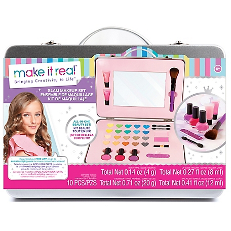 Make It Real Glam Makeup Set - 10 pc. Travel Hard Case, Tweens & Girls' , All-in-One Cosmetic & Beauty Kit