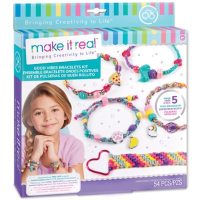 Make It Real Good Vibes Bracelet Kit, Create 5 Unique Cord Charm Bracelets, 54 pc.