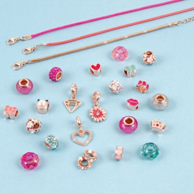 Image showing  Halo Charms Bracelet Kit, Think Pink, Create 3 Metallic Bracelets, All-in-One, 28 pc.