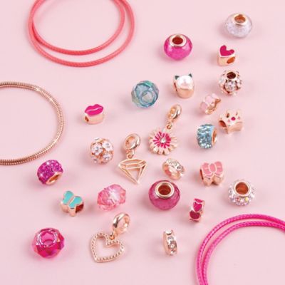 Image showing  Halo Charms Bracelet Kit, Think Pink, Create 3 Metallic Bracelets, All-in-One, 28 pc.