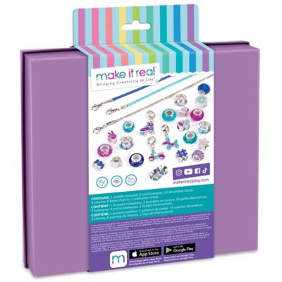 Image showing  Halo Charms Bracelet Kit, True Blue, Create 3 Metallic Bracelets, 28 pc.