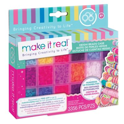 Make It Real Heishi Beads Case - 3356 Pieces, Elastic Cord Beads & Charms, Tweens & Girls, 1704
