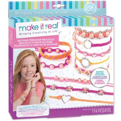 Make It Real Macrame Friendship Bracelets Kit, Create Unique Cord Charm Bracelets, 114 pc.