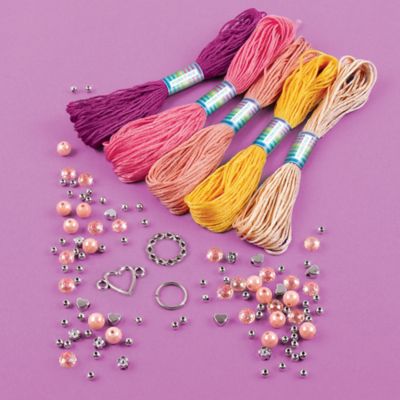 Image showing  Macrame Friendship Bracelets Kit, Create Unique Cord Charm Bracelets, 114 pc.