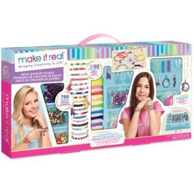 Make It Real Mega Jewelry Studio Kit - Create 50 Pieces of Jewelry, 850 Pieces, 1802