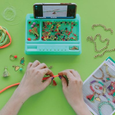 Image showing  Neo-Brite Chains and Charms Kit, Create 10 Unique Cord and Tassel Charm Bracelets, 195 pc.