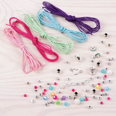 Image showing  Rainbow Bling Bracelets Kit - Create 5 Unique Cord Charm Bracelets, 82 Pieces, 1206