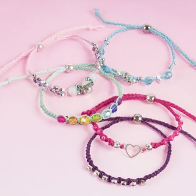 Image showing  Rainbow Bling Bracelets Kit - Create 5 Unique Cord Charm Bracelets, 82 Pieces, 1206