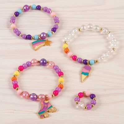 Image showing  Rainbow Dream Jewelry Kit - Create 3 Unique Charm Bracelets & a Ring, 123 Pieces, 1204