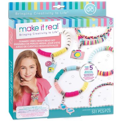 TARVOS Make It Real: Summer Vibes Heishi Bead Set - Create 5 Unique Cord Charm Bracelets, 531 Pieces, 1317