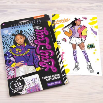 Image showing  That Girl Lay Lay Fashion Design Sketchbook - Make It Real, Nickelodeon, Includes 214 Stickers & Stencils, 4516