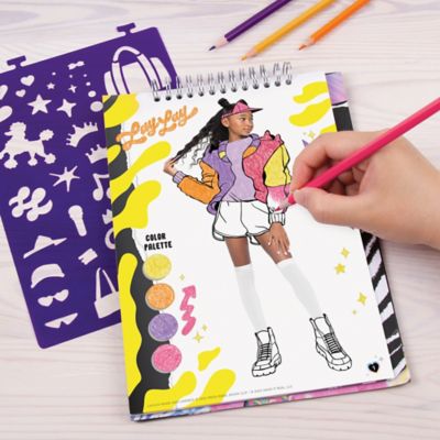 Image showing  That Girl Lay Lay Fashion Design Sketchbook - Make It Real, Nickelodeon, Includes 214 Stickers & Stencils, 4516
