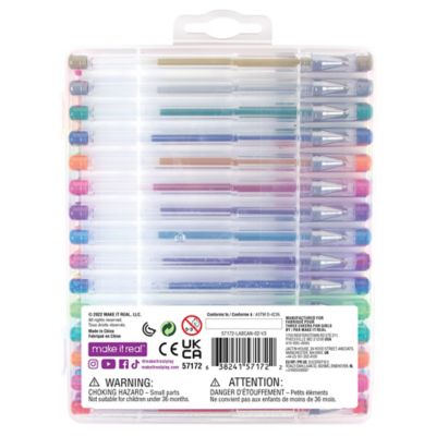 Image showing  30 pc. Gel Pen Set - Plus 100 Color-In Stickers, Make It Real, 57172