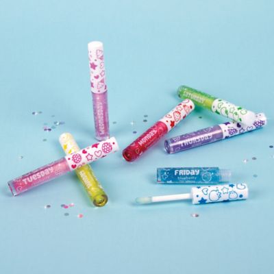 Image showing  7 Days Glitter Lip Gloss - 7 pc. Wand Fruit Flavored Set, Make It Real