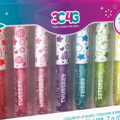 Image showing 8 th 3C4G Three Cheers For Girls 7 Days Glitter Lip Gloss - 7 pc. Wand Fruit Flavored Set, Make It Real