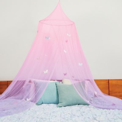 Image showing  Butterfly Ombre Bed Canopy - Pink & Purple Shimmering Butterflies, Make It Real, 18022