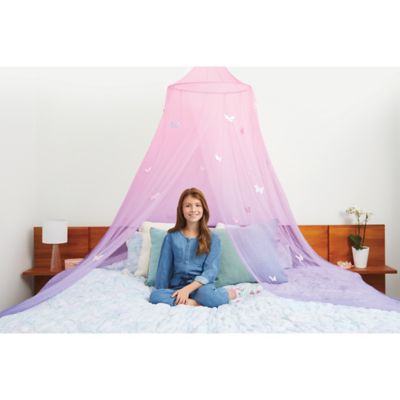 Image showing  Butterfly Ombre Bed Canopy - Pink & Purple Shimmering Butterflies, Make It Real, 18022