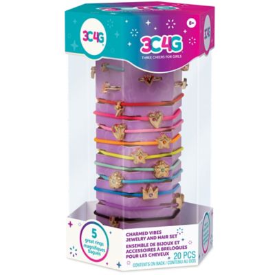 3C4G Three Cheers For Girls Charmed Vibes Jewelry & Hair Set - 20 pc. Set, Colorful & Gold, Make It Real, Tweens & Girls, 14027