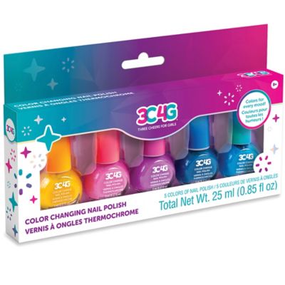 3C4G Three Cheers For Girls Color Changing Nail Polish Set - 5 Bottles, Temperature Changing Shades, Make It Real, 10013