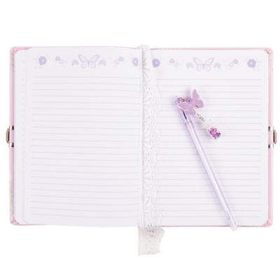 Image showing  Cottagecore Floral Locking Journal and Pen Set, With Butterfly Charm Pen