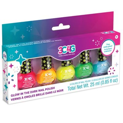 3C4G Three Cheers For Girls Glow in the Dark Nail Polish Set - 5 Bottles, Make It Real, 10011