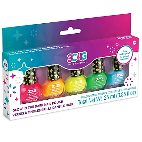 3C4G Three Cheers For Girls Glow in the Dark Nail Polish Set - 5 Bottles, Make It Real, 10011