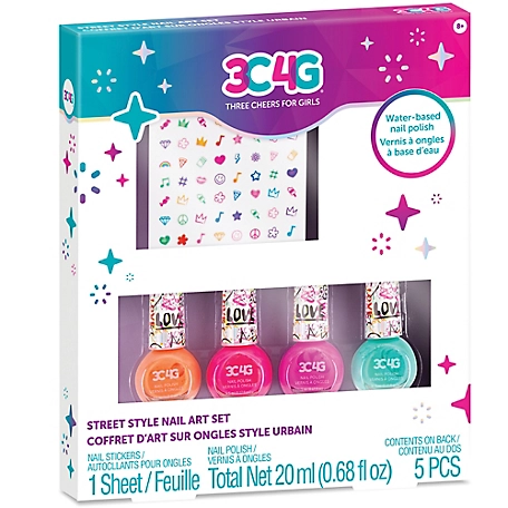 3C4G Three Cheers For Girls Graffiti: Street Style Nail Art Set - 4 Bottles of Polish with Nail Stickers, Make It Real, 10052