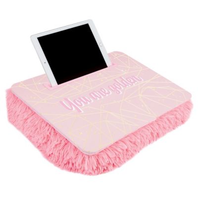 Image showing  Pink & Gold Deluxe Fur Lap Desk - You Are Golden, Make It Real, Tweens & Girls, 18013