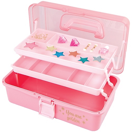 3C4G Three Cheers For Girls Pink & Gold: Hard Case Makeup Storage Set - Pink You Are Golden