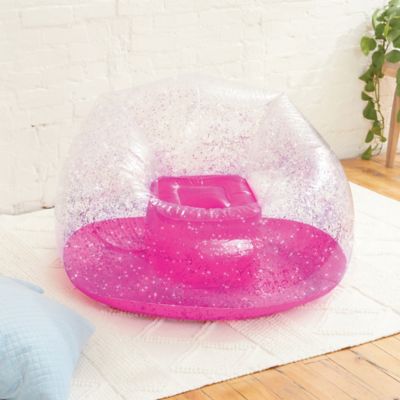 Image showing  Pink Glitter Confetti Inflatable Chair - Pink & Sparkle, Make It Real, Teens Tweens & Girls