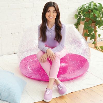 Image showing 5 th 3C4G Three Cheers For Girls Pink Glitter Confetti Inflatable Chair - Pink & Sparkle, Make It Real, Teens Tweens & Girls