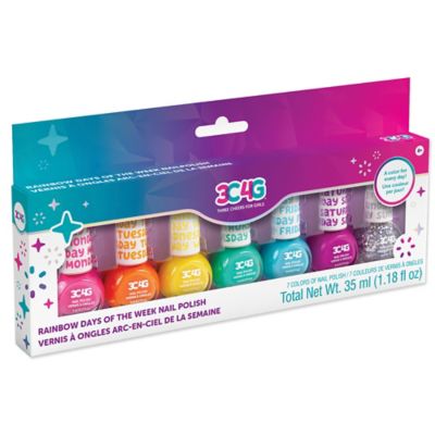 3C4G Three Cheers For Girls Rainbow Days of the Week Nail Polish Set - 7 Bottles, Make It Real, Teens Tweens & Girls, 10007