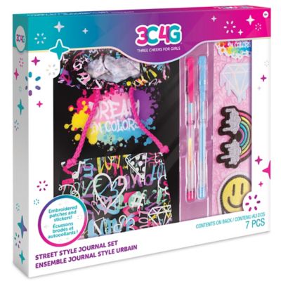 3C4G Three Cheers For Girls Street Style Journal Set - 7 pc. Set, Teens Tweens & Girls, 160 Page Lined Journal, 12038